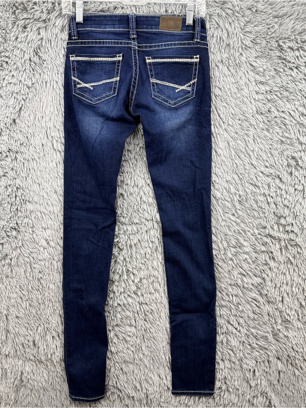 BKE Jeans Womens 24 Long Blue Stella Low Rise Skinny Dark Wash ABK1411 - Picture 2 of 11